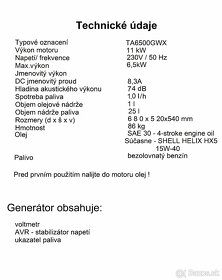 Elektrocentrála TAGRED TA 6500 GVX - 3