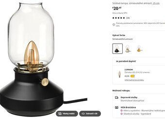 Ikea TÄRNABY stolová lampa, stmievateľná - 3