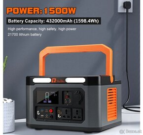 Generátor energie - špičková hodnota 1 500W, 1598,4Wh - 3