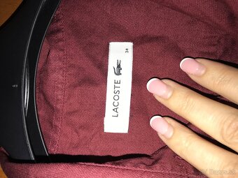 LACOSTE originál bordo damska bluzka S - 3