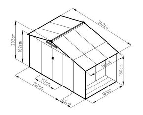 Záhradný domček plechový LUKE B - ľavá aj pravá varianta - 3