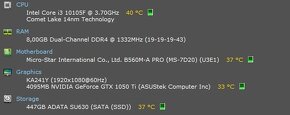 Predám herný počítač - GTX 1050TI, I3 - 10105F, 8GB RAM - 3