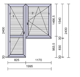 plastove balkonove dvere s oknom, 3 sklo - 3