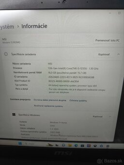 Predám MSI Modern 15, I5 12th 16gb ram - 3