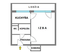 1-izbový byt, 27 m2, lodžia (6.p/7), Košice Trieda SNP - 3