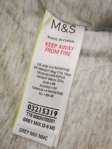 Teply overal M&S vel. 3-6mes - 3