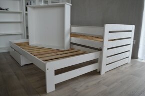 Drevená rozťahovacia posteľ  + 2xúložné boxy - 3