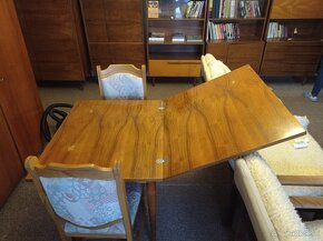 Rozkladací retro stôl, stolík, 2 stoličky - 3