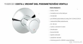 GROHE COSTA L - VRCHNÝ DIEL PODOMIETKOVÉHO VENTILU, 19809001 - 3