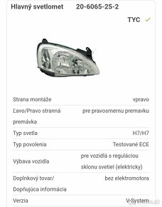 Predám práve predne svetlo Opel corsa C - 3