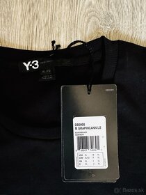 Y-3 Pánske tričko s dlhým rukávom čierne XL (skor na L) - 3