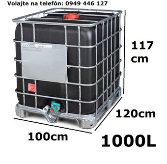 Predám čierne 1000L IBC kontajnery - 3