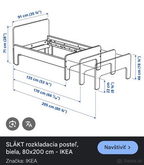 Rastúca posteľ Ikea Slakt - 3