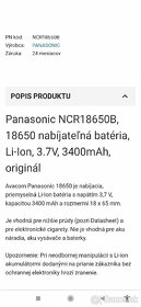 Predám batérie Li-Ion 3,7 v nabijacie Panasonic - 3