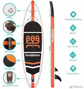 nový nepoužitý Paddleboard 350cm 160kg bielo-oranžový - 3