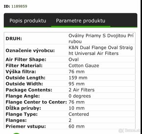 Univerzalny šport filter K&N na motorku - 3