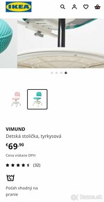 predám stoličku IKEA VIMUND tyrkysová - 3