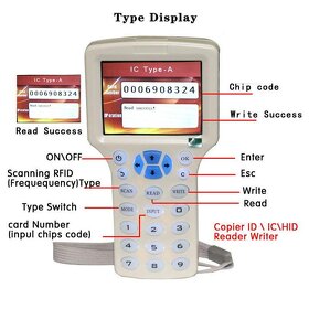 Predám kopírku RFID IC ID čipov a kariet aj šifrovaných - 3