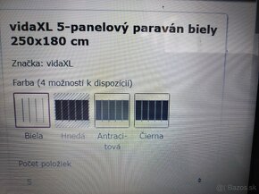 5- panelový paraván - Nový - 3