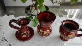 Keramický set - váza, svietnik a džbán - 3