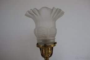 Starožitná stolová lampa mosadzná. - 3