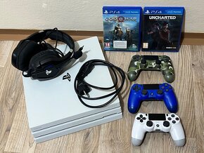 PS4 PRO White Edition + príslušenstvo a hry - 3