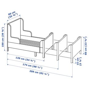 IKEA BUSUNGE - Rozkladacia detská posteľ biela 80x200 cm - 3