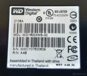 WD 160GB 2,5" SATA 5400RPM USB 2.0 - 3