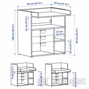 Prebalovací pult IKEA s úložným priestorom - 3