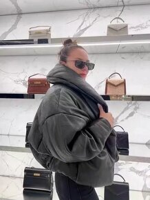 Saint Laurent dámská zimná koženková bomber bunda - 3