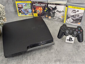 Playstation 3 Slim, 1 ovládač, 4 hry (Minecraft, Batman a +) - 3