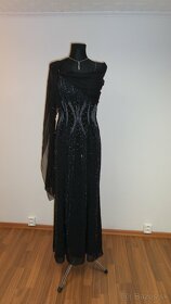 Šaty INVITO čierne s ručne prišívanými korálikmi - nové - ve - 3