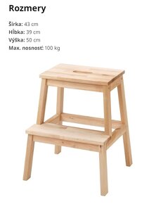 Ikea schodíky BEKVÄM (buk) - 3