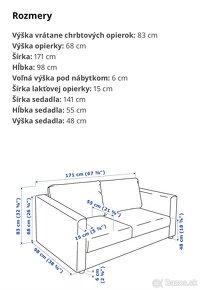 Sedacka ikea - VIMLE 2-pohovka, Gunnared stredne sivá - 3