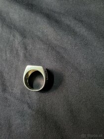 masívny pánsky strieborný prsteň s perleťou - 3