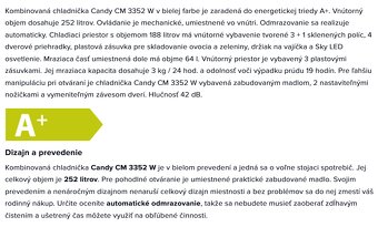 Chladnička Candy CM 3352 W - 3