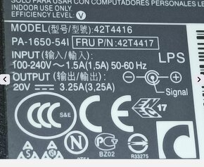 Adaptér Lenovo 42T4416 -20V-3.25A-65W - 3