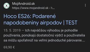 HOCO bezdrôtové airpody ES26 plus Slúchadla - 3