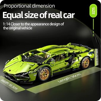 Lamborghini Sián na diaľkové ovládanie – 1314 dielov 1:14 - 3