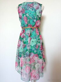 Letné kvetované šaty (zelené) - 3