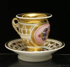 Porcelán šálka empír biedermeier 1820-30 - 3