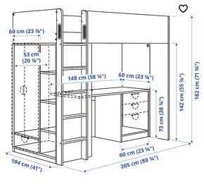 Vysoká posteľ so stolom - 3