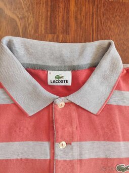 Pánské pruhované polo tričko Lacoste – růžovo-šedé, vel. XL - 3