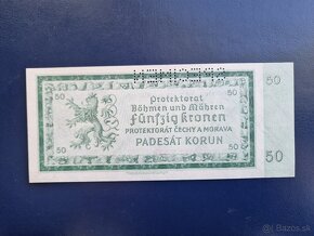 Bankovka 50 Korun 1940 PERFOROVANA UNC - 3