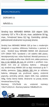 Strešný box Menabo Mania 320 biely - 3