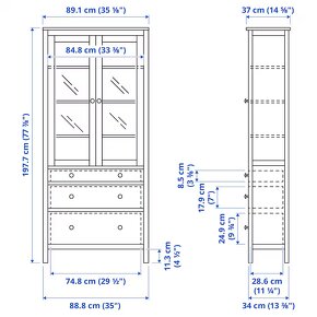 Predám vitrínu IKEA Hemnes so 4 zásuvkami - 3