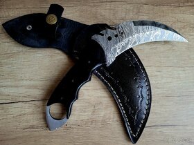 lovecký Damaškový nôž KARAMBIT 23,5 cm ručně vyrobeno - 3