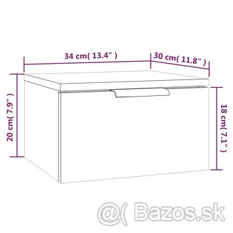 Nástenný nočný stolík dub sonoma 34x30x20 cm - 3