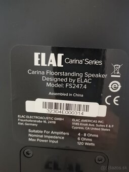 reproduktory ELAC Carina FS247.4 +káble +receiver Sonos AMP - 3