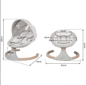 LUXI Kidwell Elektrické hojdacie lehátko 2v1 - Light Melange - 3